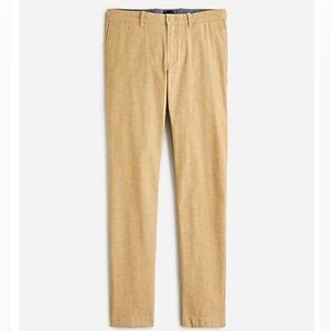 ⚓️ J.Crew NWOT Mens 484 Slim Chino Pants in Stretch Linen Blend Slub Cotton Tan